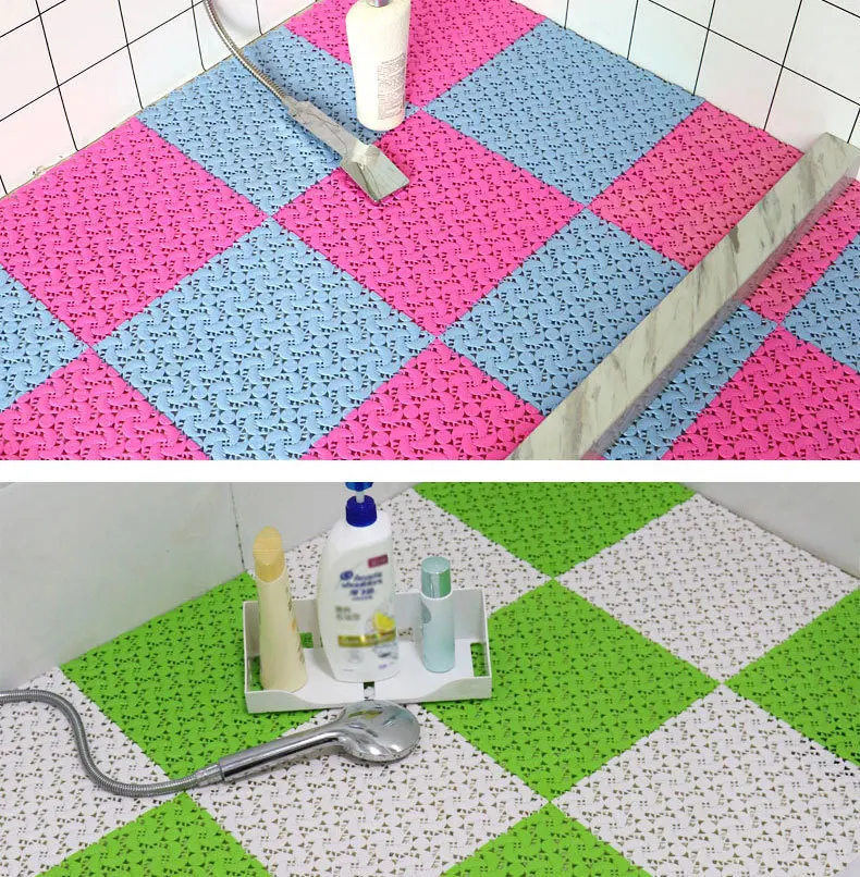 TPR нескользящий коврик для ванной комнаты, коврик для душа, лоскутный пластиковый коврик для ванной комнаты, разноцветный напольный коврик, используемый в кухне, на балконе, для ванной комнаты