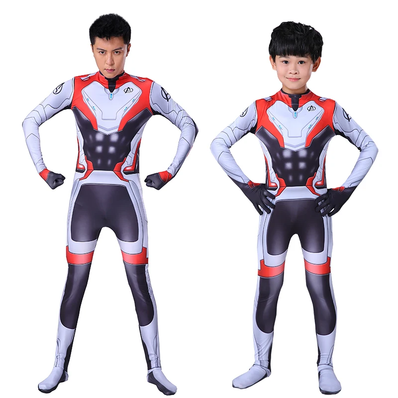 Movie Avengers Endgame Quantum costume Kids Adult Avengers Halloween costume for Men Boys Superhero zentai Jumpsuits