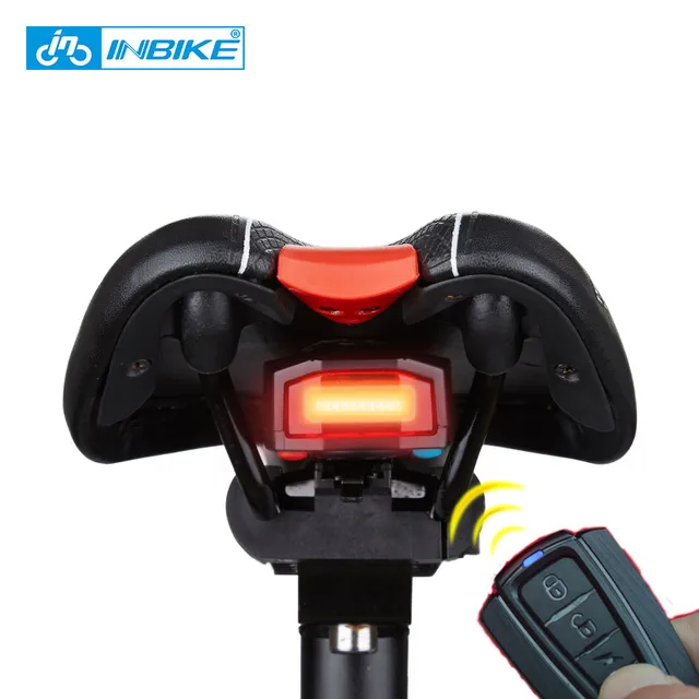 Cheap INBIKE Bicycle Light with Smart Warning Function USB Interface Bike Real Light Cycling Seatpost Tail Light with Bell TX179