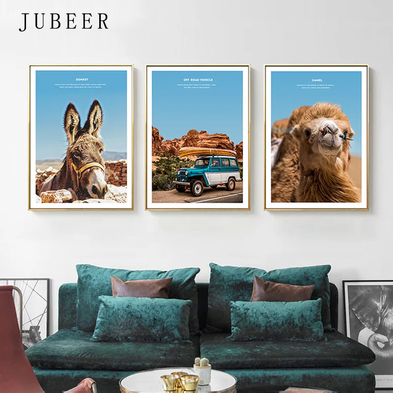 

Nordic Animal Camel Landscape Decoration Painting Modern Minimalist Living Room Restaurant Studio Poster and Prints Home Decor