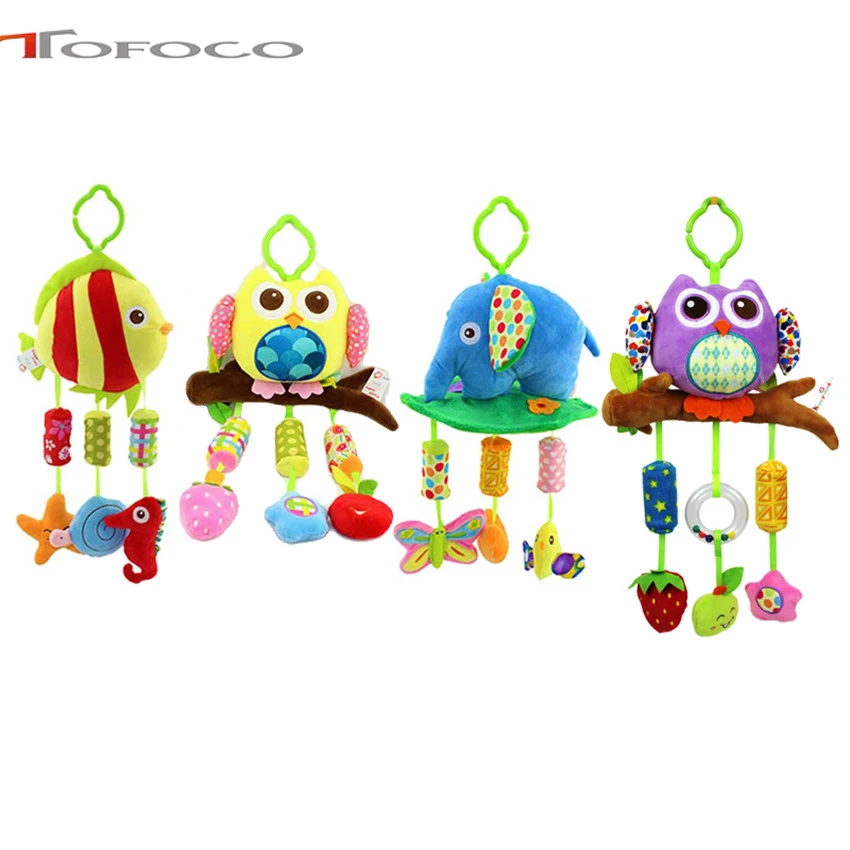 40cm Baby Plush Lathe Hanging Bells Baby Toy For Bed With 3 Wind Chimes