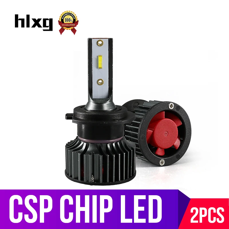 

hlxg CSP H7 LED H4 Headligt Bulbs For Car Lights High Low Beam Diode Motorcycle HB4 9005 HB3 H1 H3 LED H11 H8 Fog Lamp 6000K 12V