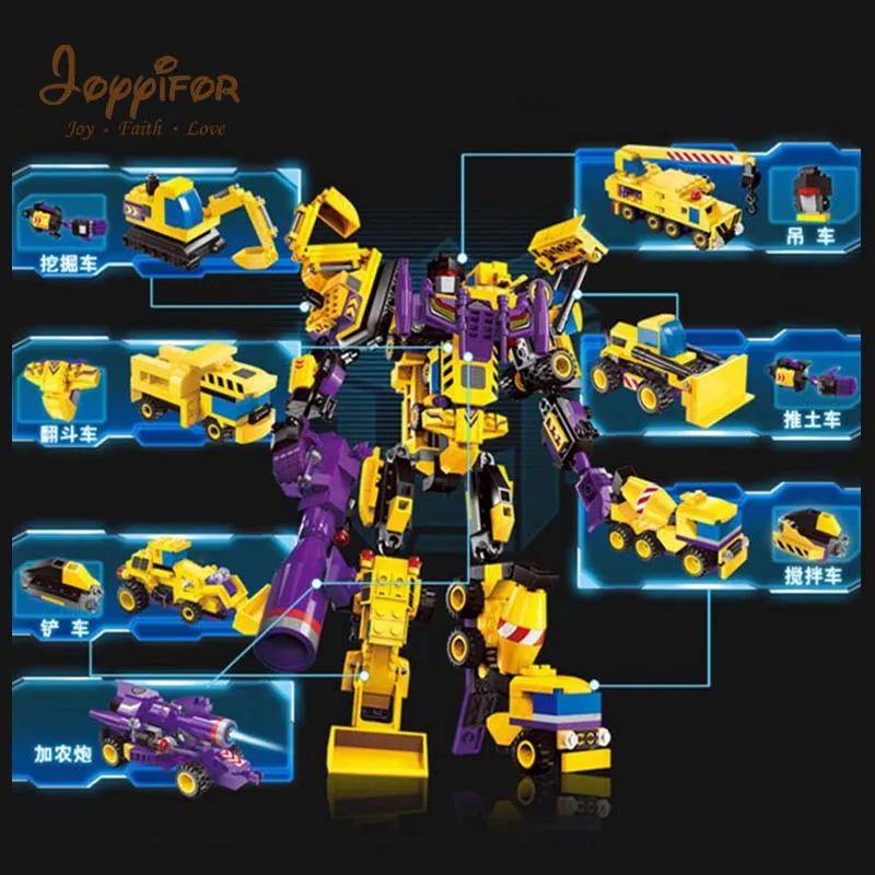 

Joyyifor 7 IN 1 Fit TransformersING Crane Excavator Forklift Cannon LegoINGlys NinjagoINGly Building Blocks Toys
