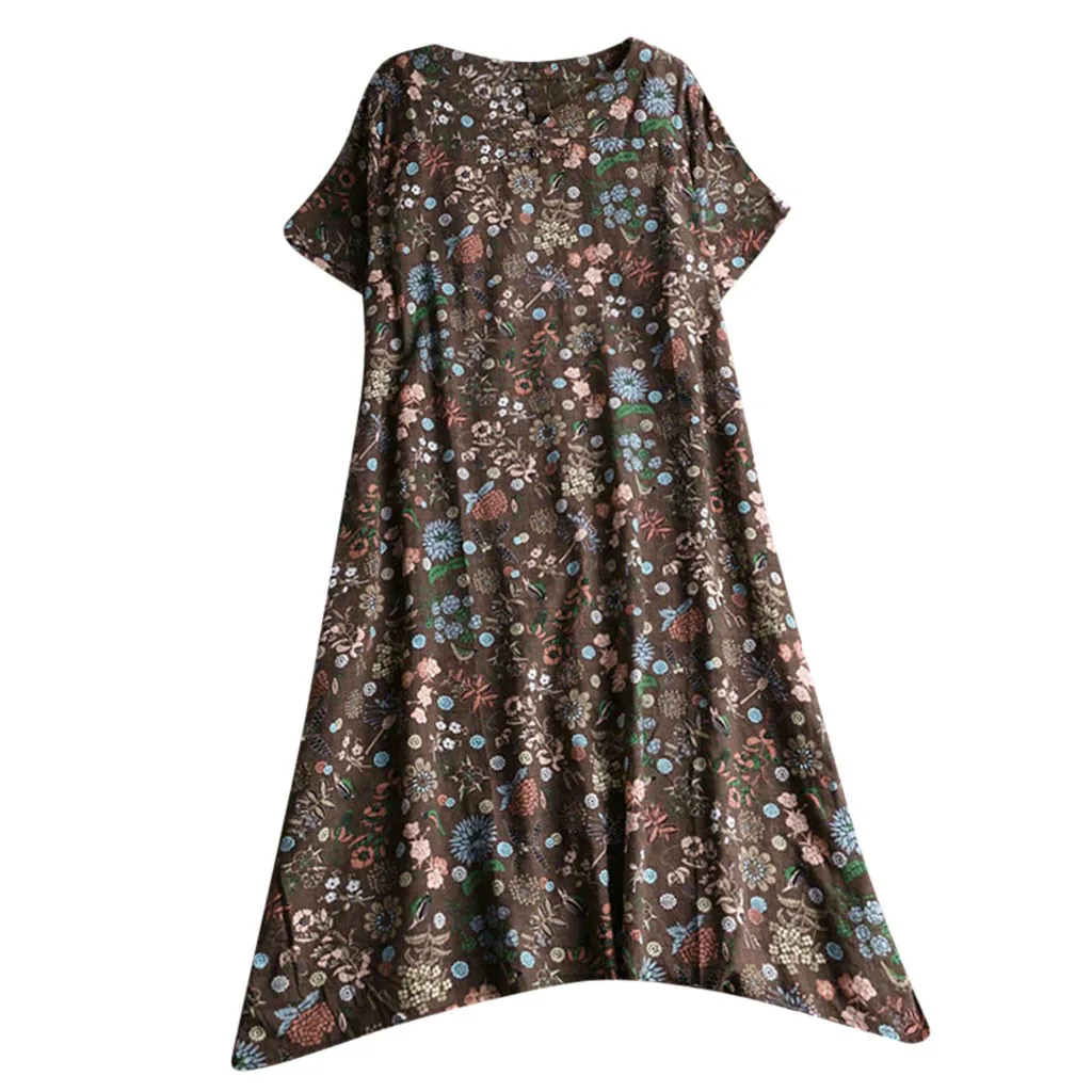 

KLV 2019 Summer Womens latest fashion Casual Long Maxi Sundress Beach Party Boho Floral Print Dress free shipping D4