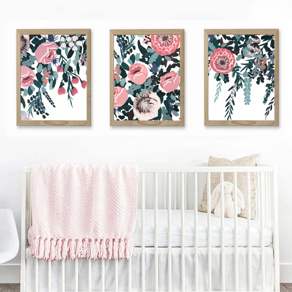 floral wall art for nursery