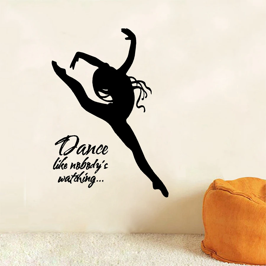 Наклейка на стену танец как Nobodys просмотра с Танцовщица виниловые наклейки стены
