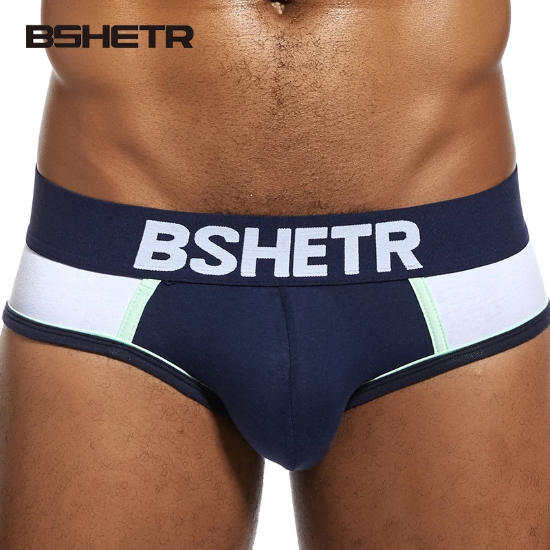 

BSHETR Brand High Quality Homewear Briefs Cotton Male Panties Soft Underwear Men Solid Underpants 3 Color Soft Gay Slip Cueca