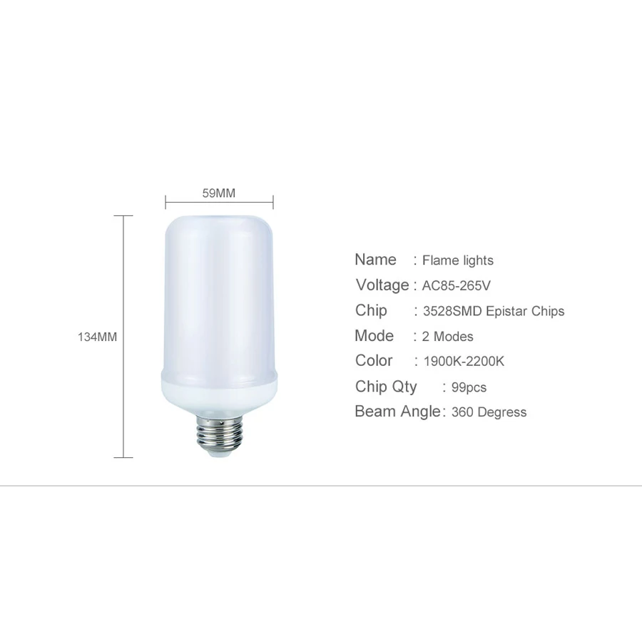 Солнечные светодиодный пламени лампы 85 265 V 2835SMD огонь Водонепроницаемый