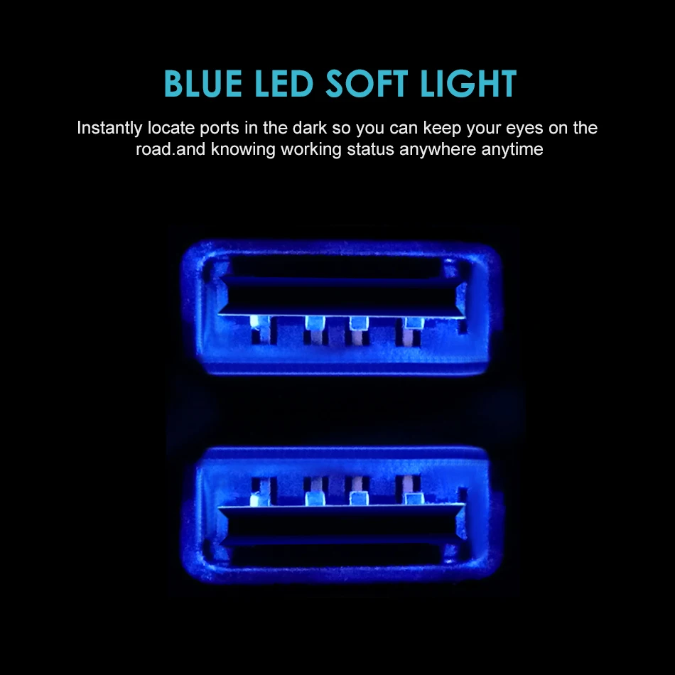 شاحن سيارة ، CRDC البسيطة Usb سيارة-شاحن مع LED ضوء 2x2. 4A المزدوج ميناء سريع الهاتف شاحن ل Xiaomi فون 7 هواوي Elephone s8
