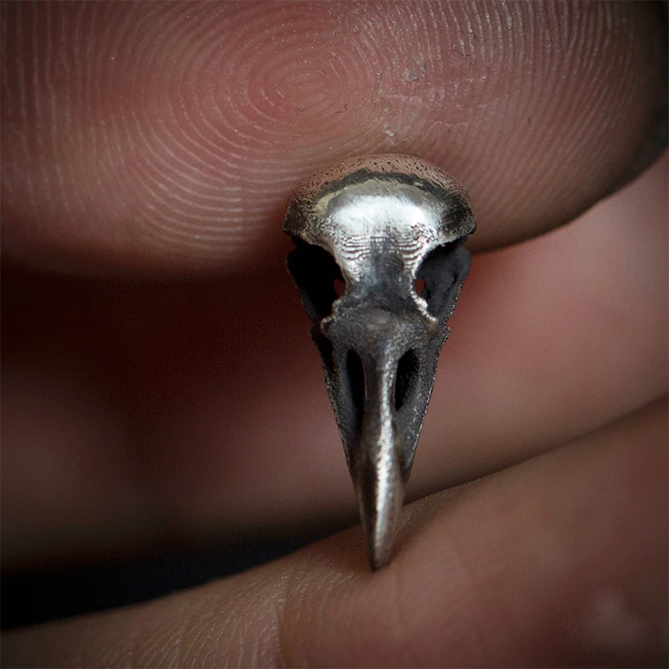 

Original Design Handmade Skull Earrings 925 Silver Crow Earrings Personality Small Earrings