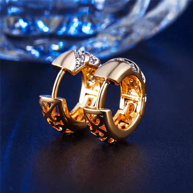 MISANANRYNE Классический дизайн золотой цвет AAA CZ свадебные серьги-кольца для женщин модные украшения дизайн подарок аксессуары
