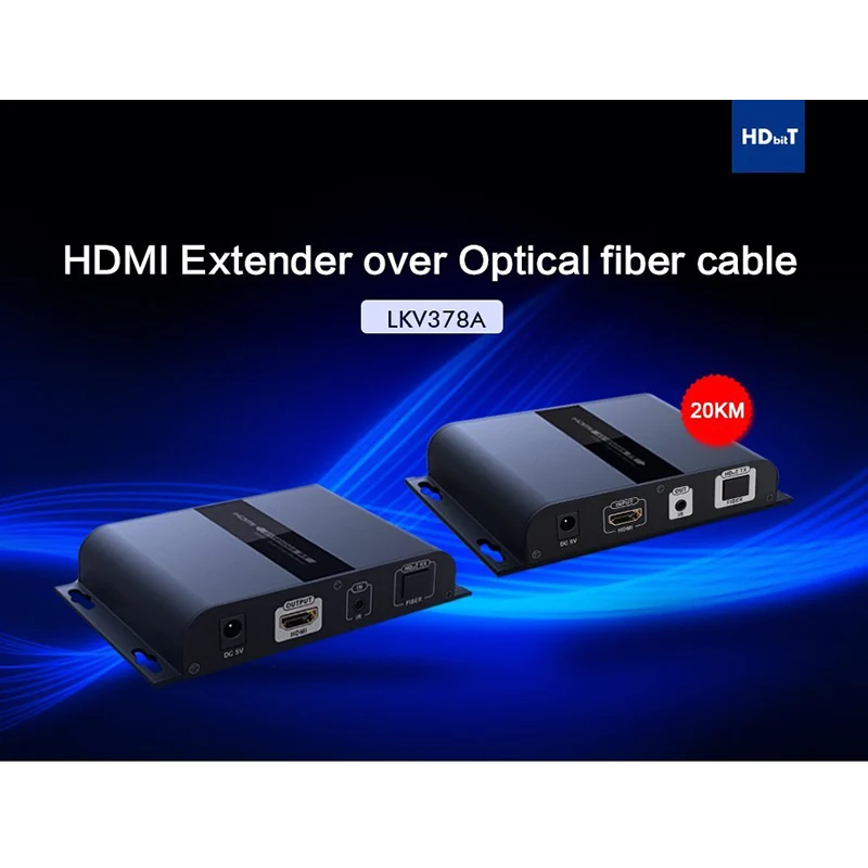 

Up to 20KM,LKV378A HTbitT HDMI over IP Fiber optic Extender With IR pass-back