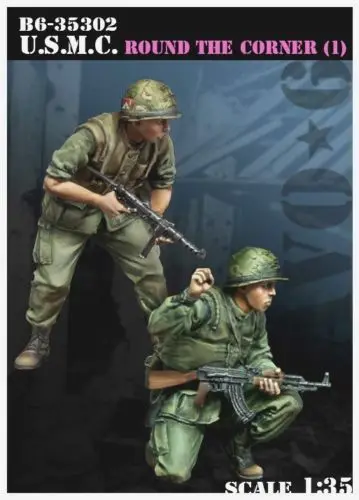 Неокрашенный комплект 1/35 персонажи Вьетнама Статуэтка из смолы миниатюрный