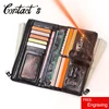Contact's Genuine Leather Long Wallet Men Coin Purse Male Clutch Walet With Cell Phone Bag Portomonee Card Holder Free Engrave 1