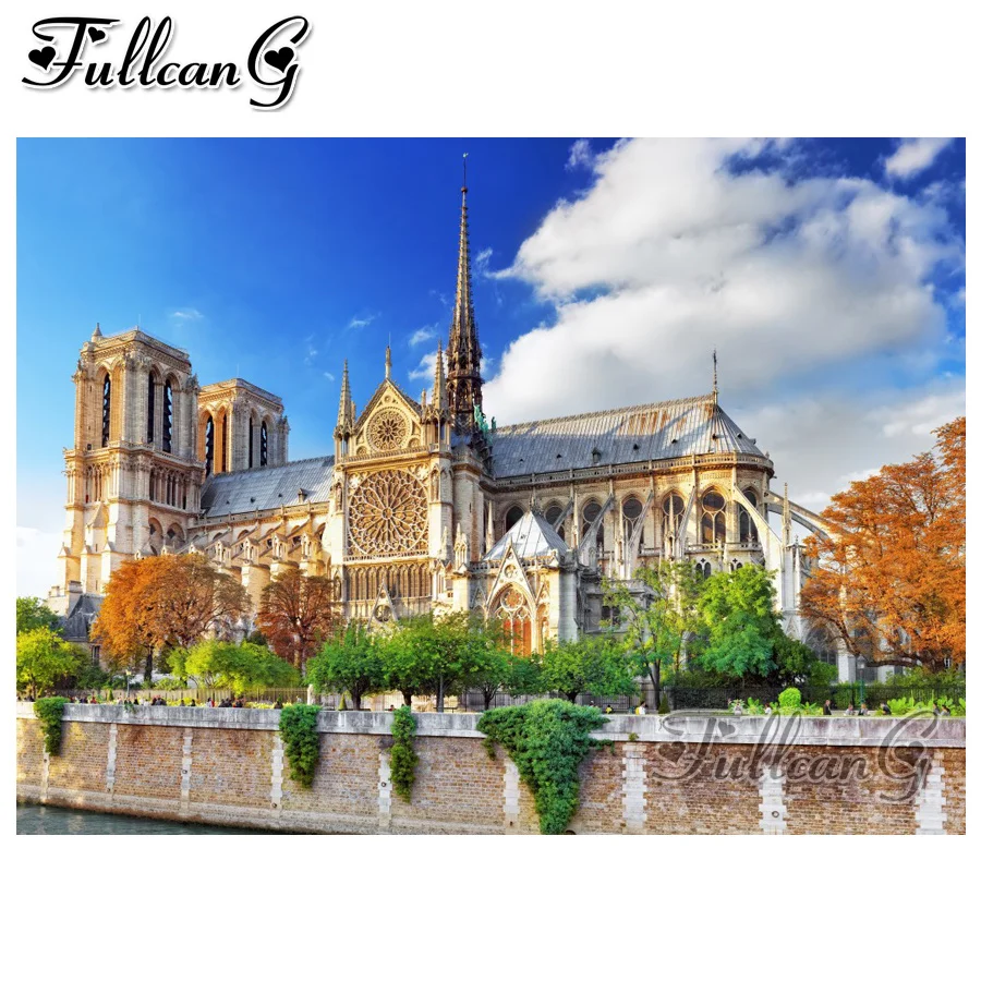 FULLCANG 5d Алмазная мозаика notre dame de paris алмазная живопись &quotсделай сам&quot камни в