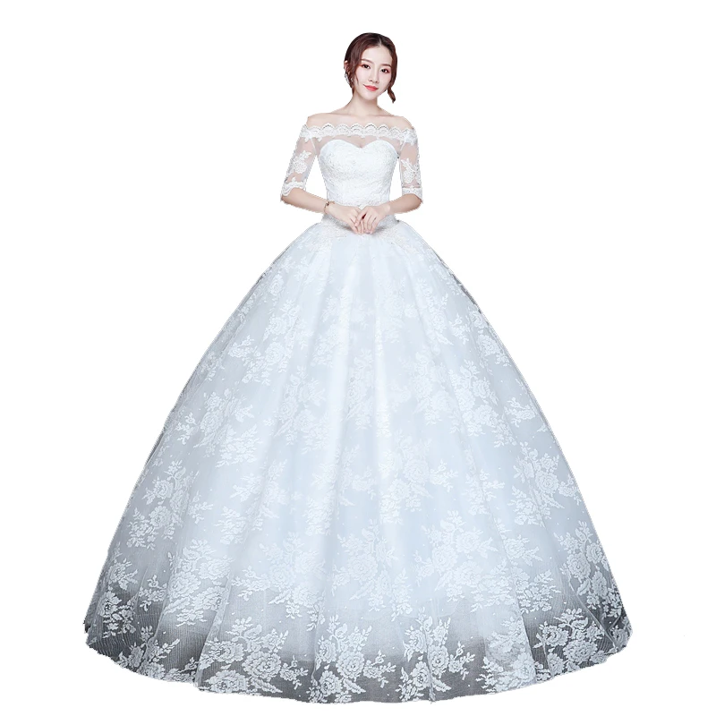 Роскошное Свадебное платье на шнуровке для невесты, новое бальное свадебное платье размера плюс, принцесса
