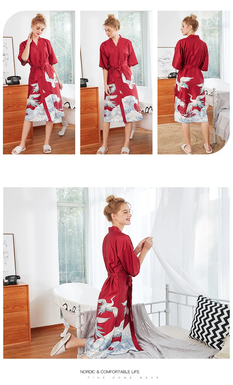 Пикантные Navyblue Модные женские кимоно халат Лето Леди район для ванной платье юката Ночная рубашка пижамы плюс размеры 3XL