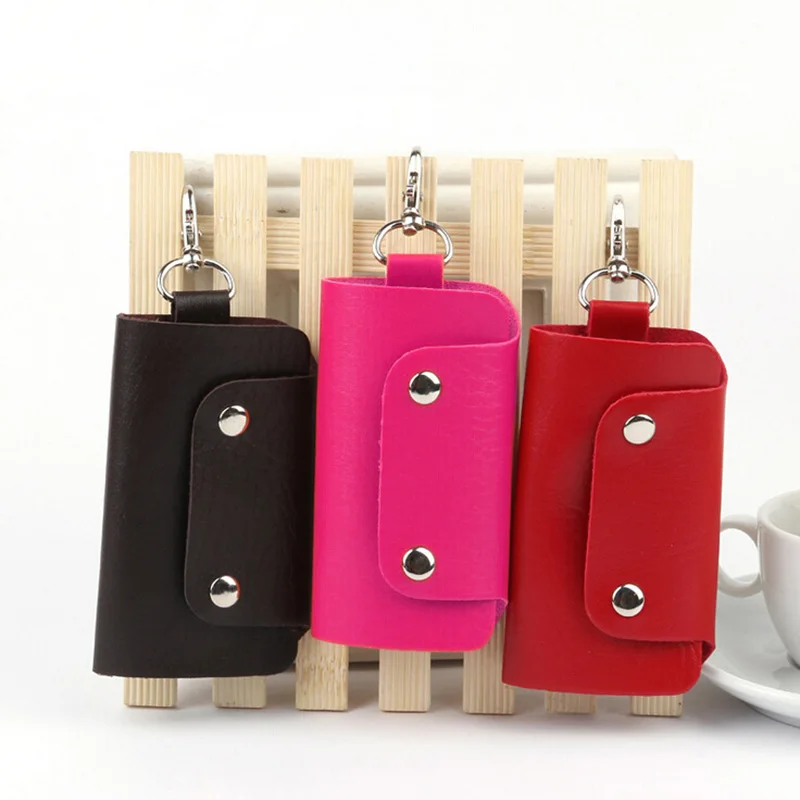

Hot Sale PU Leather Housekeeper Holders Car Keychain Key Holder Bag Case Wallet Cover Leather Key Holder Leather Keychain