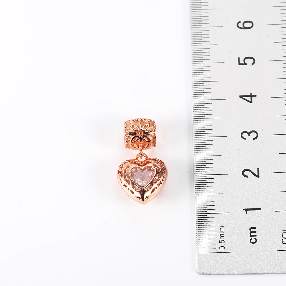 RainMarch Gold Heart Beads Fits Pandora Charms Bracelets Original 925 Silver CZ Crystal Charm Women Jewelry Making Dropshipping (1)
