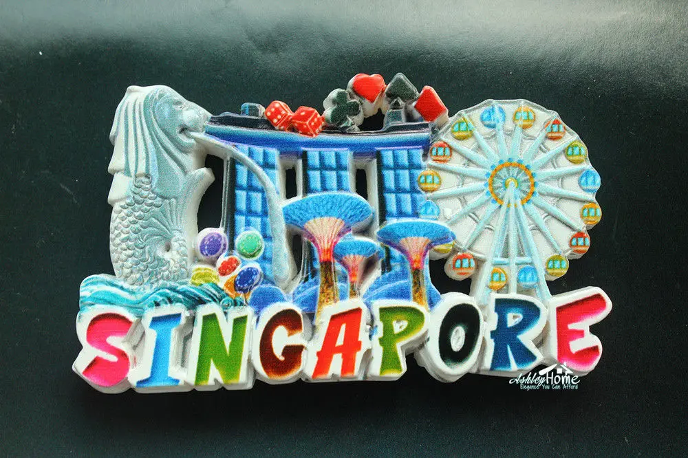 Парк Merlion пристани для путешествий туристический сувенир 3D магнит на холодильник