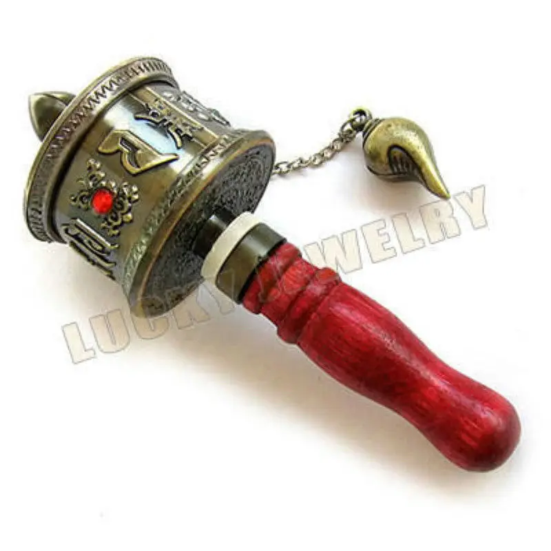 

11# Tibet Buddhist 6Mantra 8Cimelia Copper Prayer Wheel wholesale factory Bronze Arts outlets