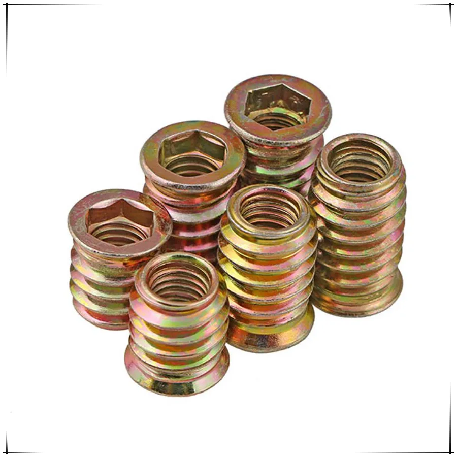 M8 Zinc Plated Harden Steel Hex Socket Head Inner Outer Threaded Insert