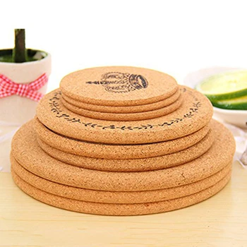 

New Zakka Plain Round Cork Coaster Placemat Drink Cup Mat Tea Pad Wooden Tablemat Bowl Pad Pot Mat Heat Insulation