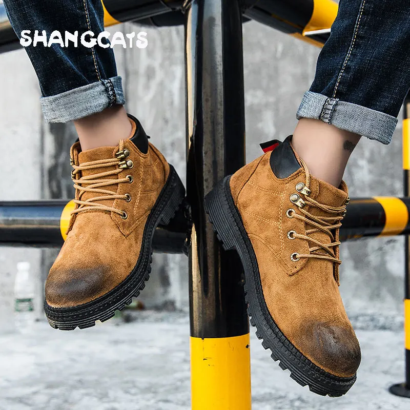 

Men Ankle Boots Winter Genuine Leather Retro Martin Boots Man Leather Footwear High Top Shoes Fashion Autumn Casual Men Shoes