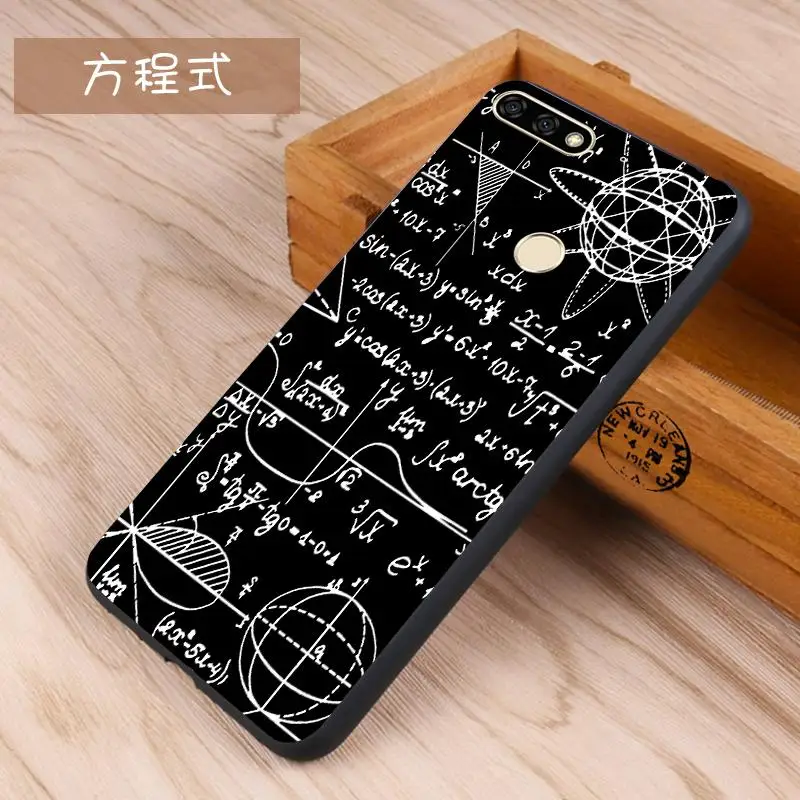FOR Huawei enjoy 8 cartoon soft silicon phone case cover Black boder Mathematical equation LDN-AL00 |