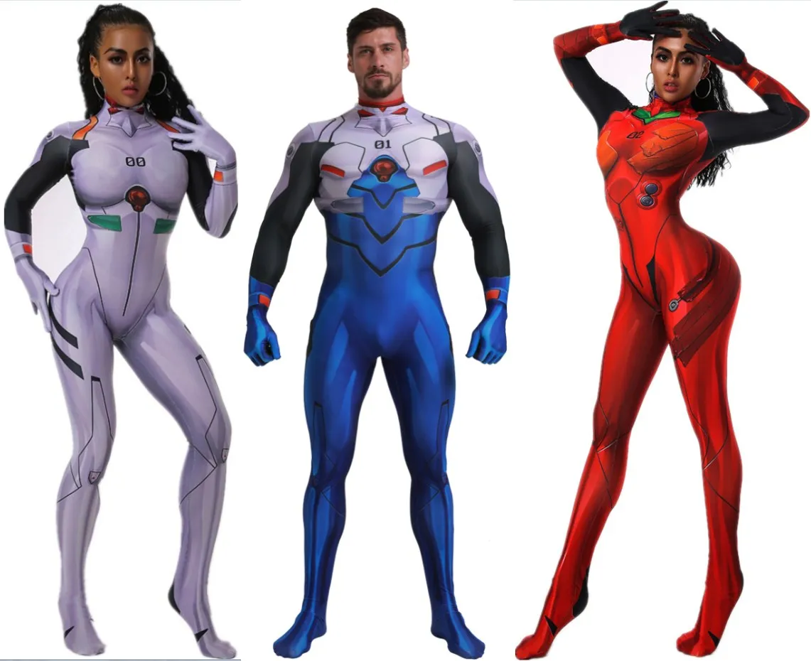 

NEON GENESIS EVANGELION Cosplay Costume 3D Printed Zentai Suit Halloween Catsuit