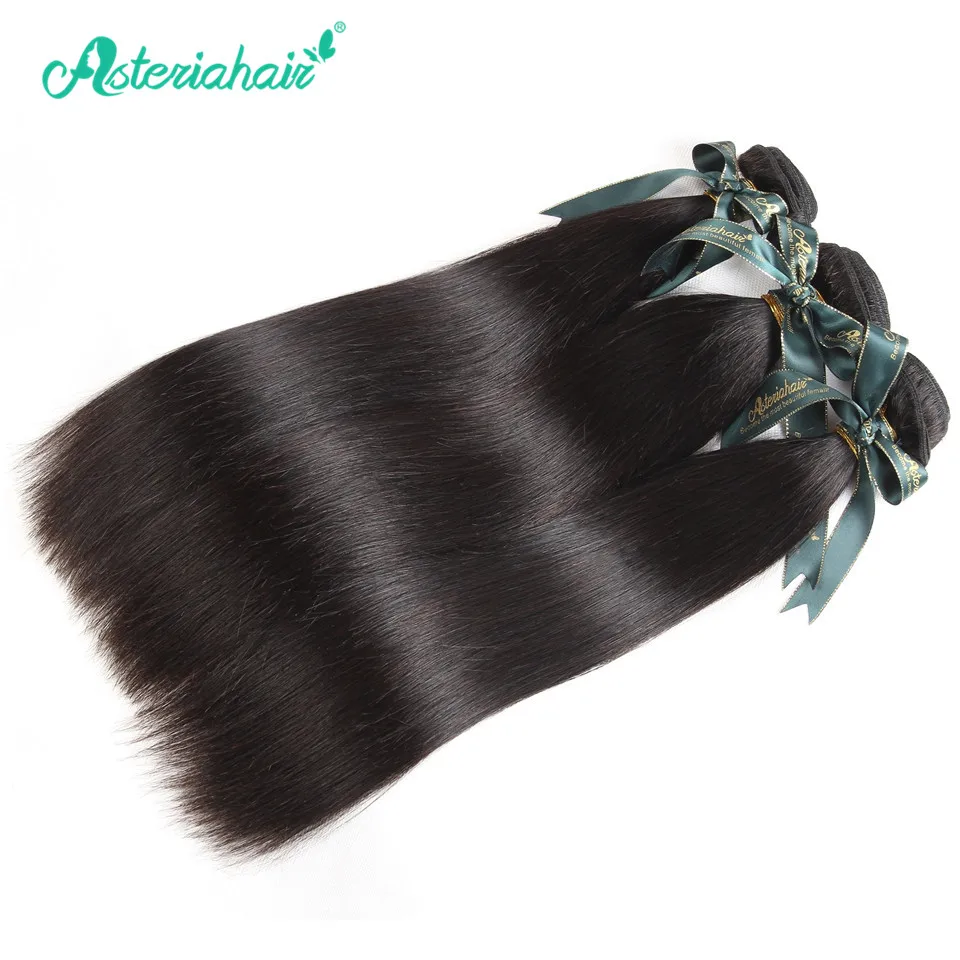 

Asteria Straight Hair Bundles Brazilian Hair Weave 1 Bundle 3 OR 4 Bundles 8-26 Inch Remy Human Hair Extensions NaturalBlack