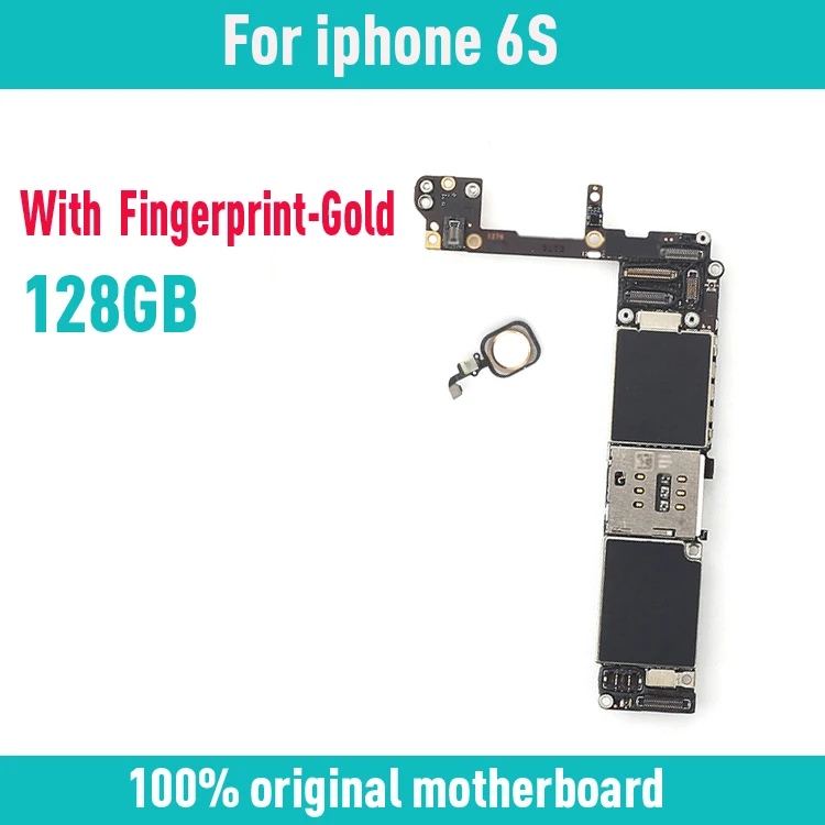 

original motherboard for iphone 6S 4.7inch gold 128GB Factory unlock mainboard IOS system logic board with touch ID main plate