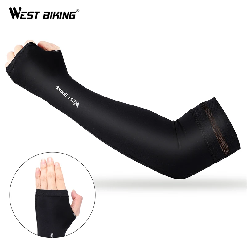 

WEST BIKING Bike Arm Sleeves Cycling Ice Silk Arm Sleeves Women Sport Ridding Arm UV Protection Cover Arm Warmers For Men