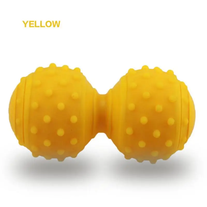 Силикагель двойной шар соединенный мячик для массажа стоп шейного отдела восстановления здоровья мяч удобный и прочный - Цвет: Цвет: желтый