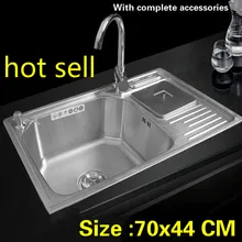 Модная кухонная раковина для мытья посуды, прочная Обычная 304 нержавеющая сталь 700x440 мм