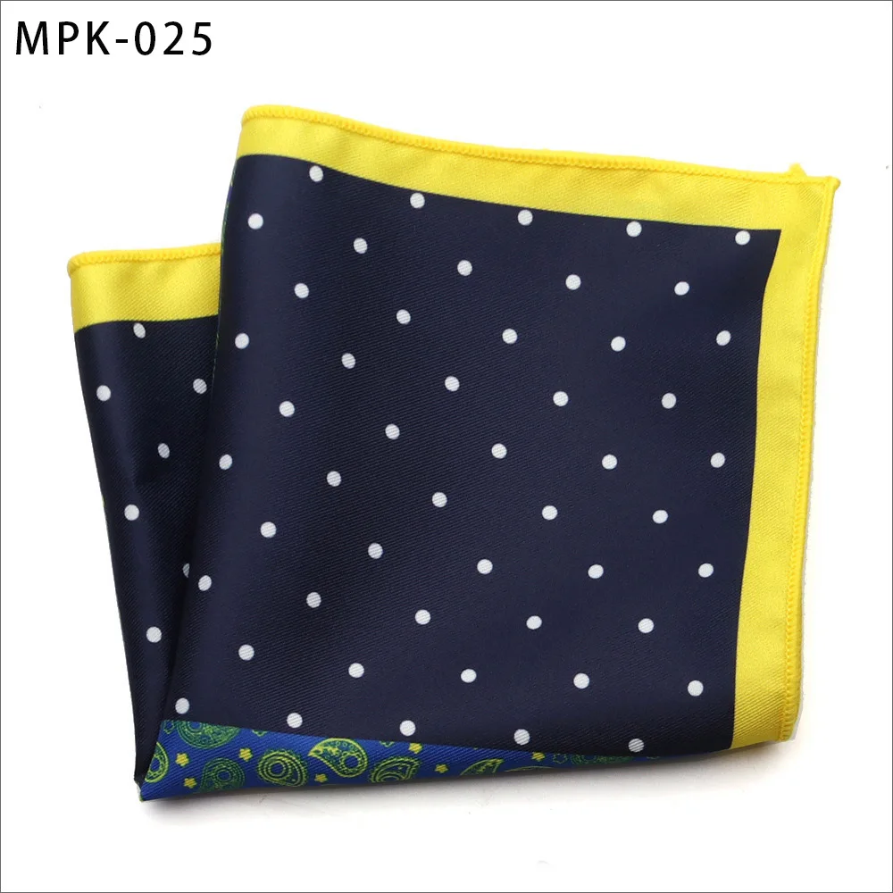 MPK-25 Новинка, модный мужской платок, карманный, квадратный, популярный, 25X25 см, большой, мужской, с узором пейсли, в горошек, нагрудные Платки для свадьбы, мужской костюм - Цвет: MPK-25