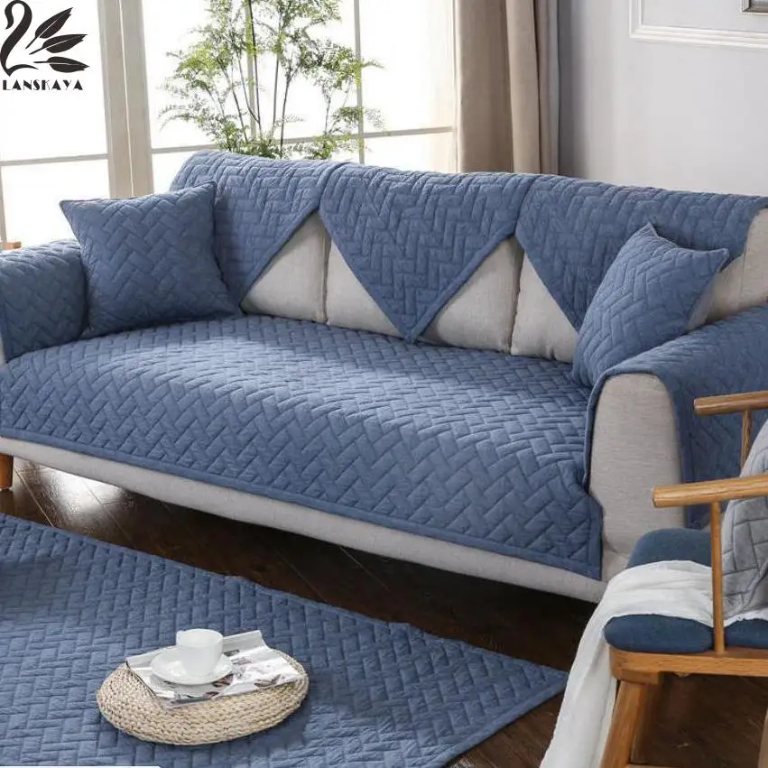 Pure Blue Simple Sofa Cushion Manufacturers On Behalf Of Cotton Towel
