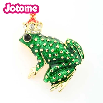 

Green enamel Prince Frog Brooch