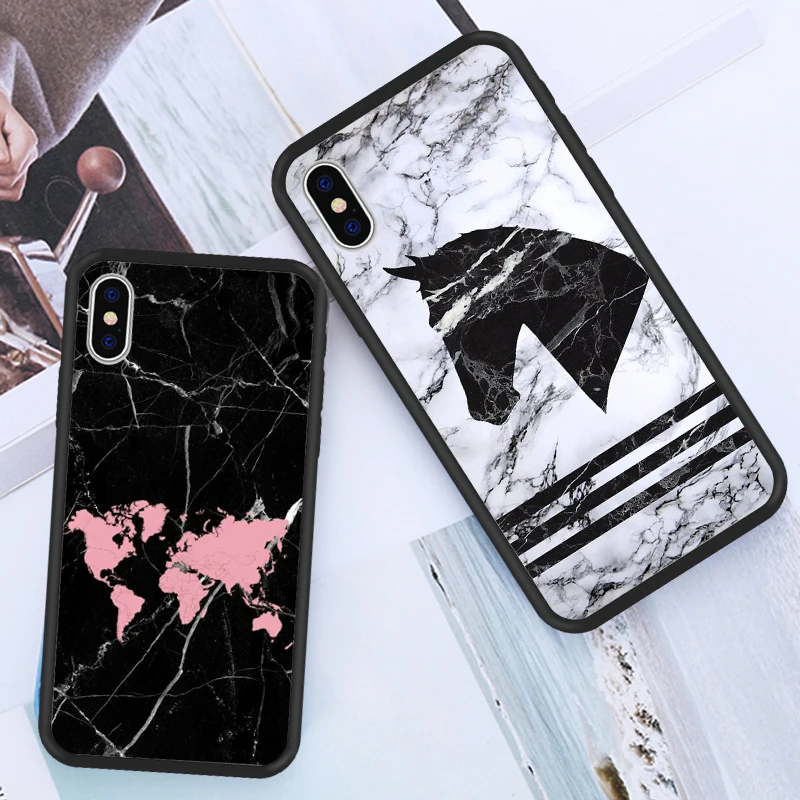 

Phone Case For iPhone X 8 6S 7 6Plus 5S Fashion New Marble Horse Lovely Animal Peanut Nutella PC Cover Cases For iPhone 8 Plus