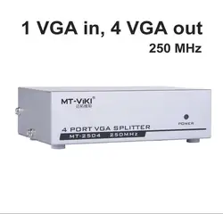 ГОРЯЧАЯ Оригинальная MT-VIKI 4 Порты и разъёмы VGA Splitter 1x4 250 МГц 1920x1440 видео каскадно 30 м MT-2504