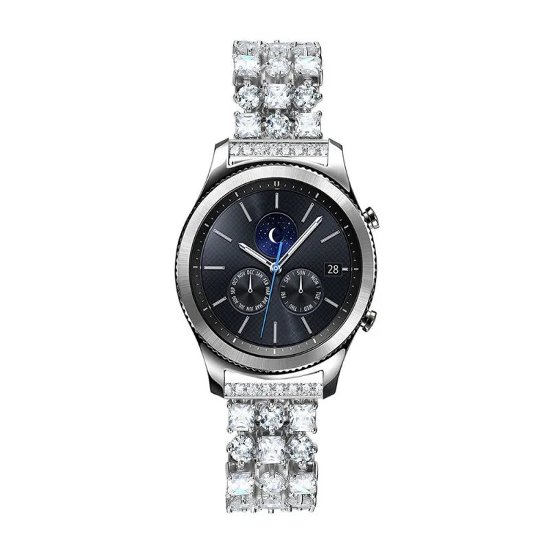 Шикарный ювелирный браслет для samsung Galaxy Watch 46 мм ремешок gear S3 Frontier классический ремешок амазфит Стразы браслет из нержавеющей стали