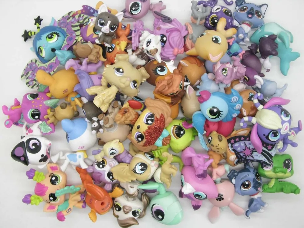 

10Pcs/lot random Animal Littlest Toy pet shop toy Cute lol pets patrulla canina Action Figures Kids toys