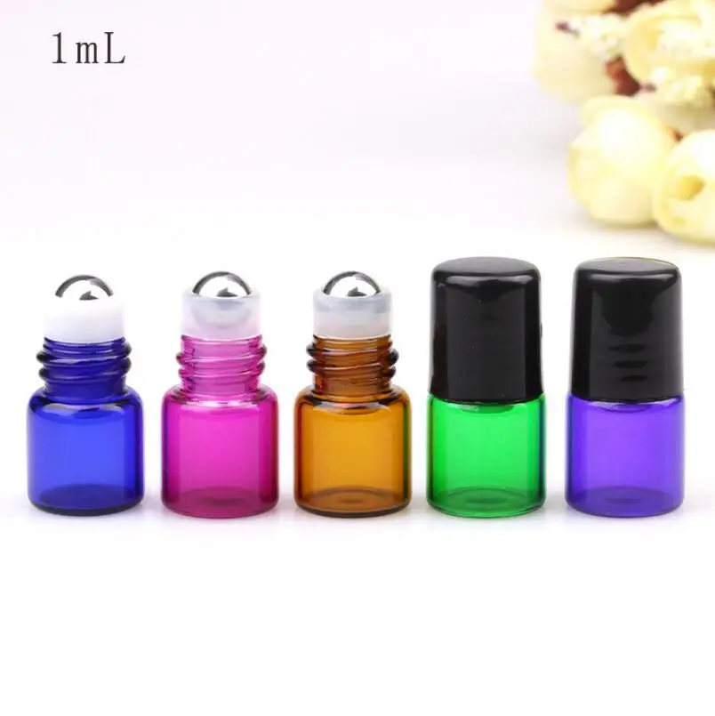 1ml 2ml Mini roll on bottles empty essential oil roller refillable