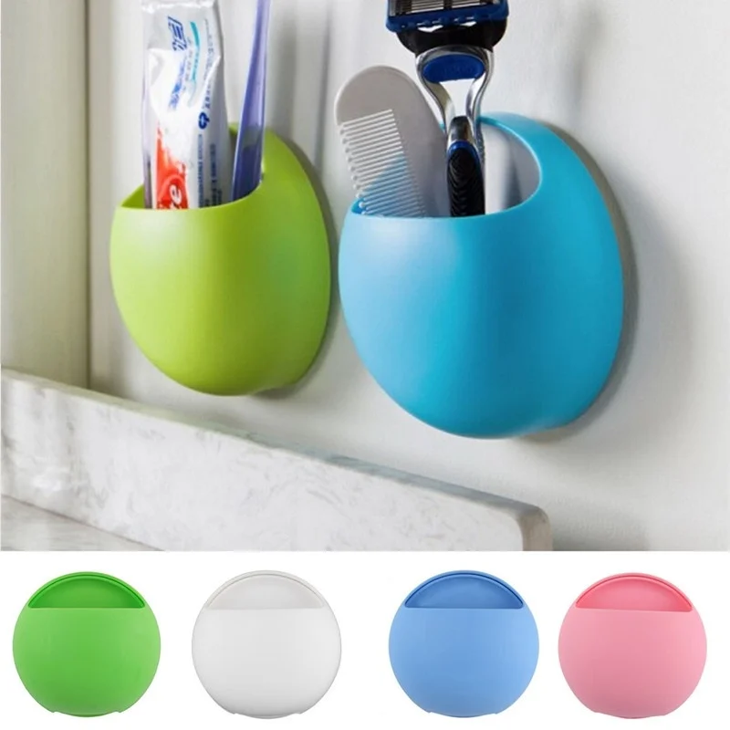 Urijk домашняя ванная настенная подставка для зубных щеток навесные полки для ванной комнаты присоска Подставка для хранения зубной пасты 1 шт. 11,5 см x 5 см