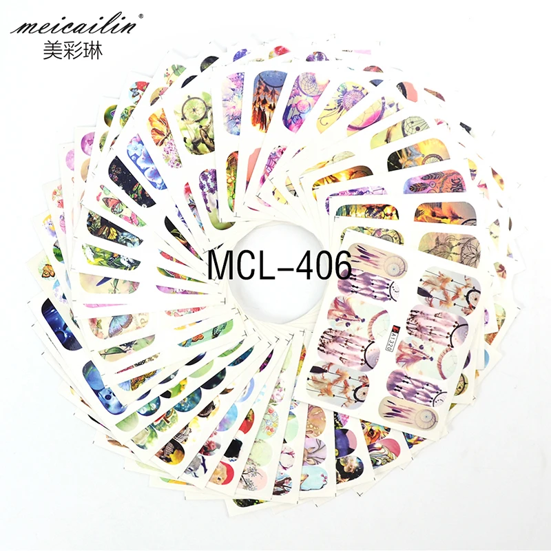 

50 Sheets Cartoon Stickers Mixed Designs Water Transfer Nail Art Sticker Watermark Decals DIY Decoration For Beauty Nail Tools