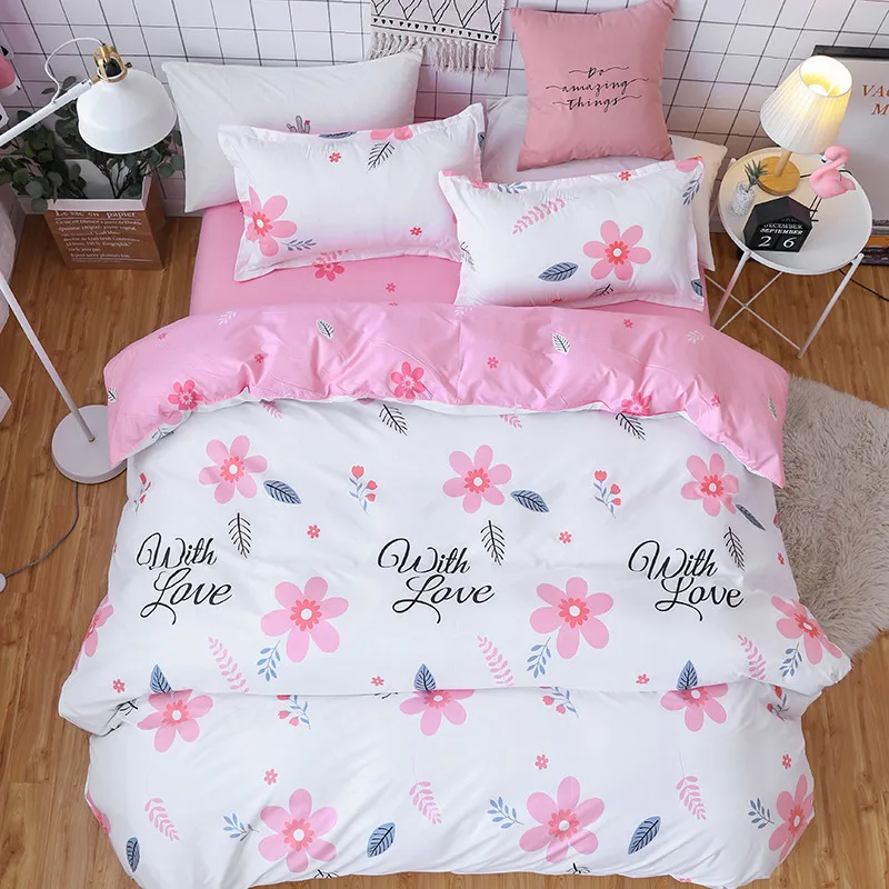 

Gacsidy Store 4Pcs Duvet Bedding Sets bed linen bedroom decor Beds Cotton Cover Home & Living Home textile pillowcase