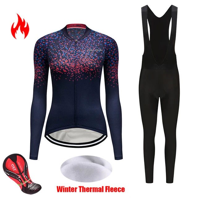 US $18.48 Women cycling clothing kit 2020 winter thermal fleece bicycle jersey set trekking uniform bike clot