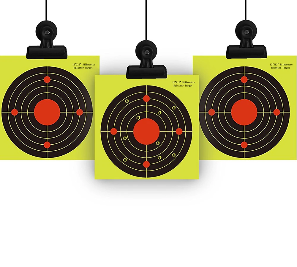 

12*12"Splatter Shooting Targets Instantly See Your Shots Burst Bright Fluorescent yellow Upon Impact great for all firearm