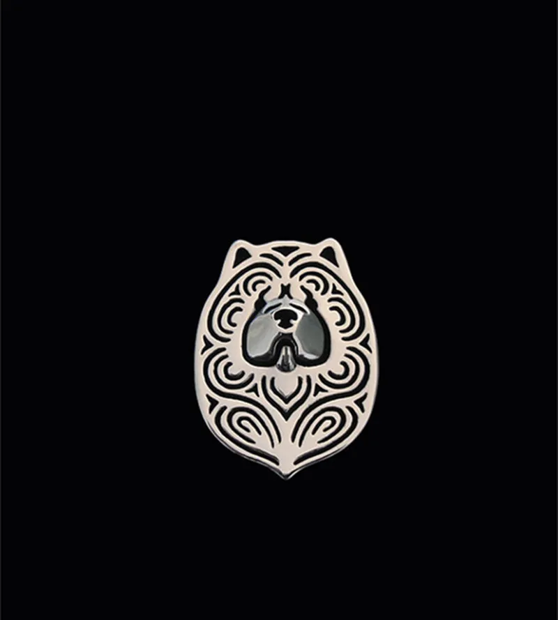 

Women and Men Lapel Pin Chow Chow Brooch Trendy Gold And Silver-plated
