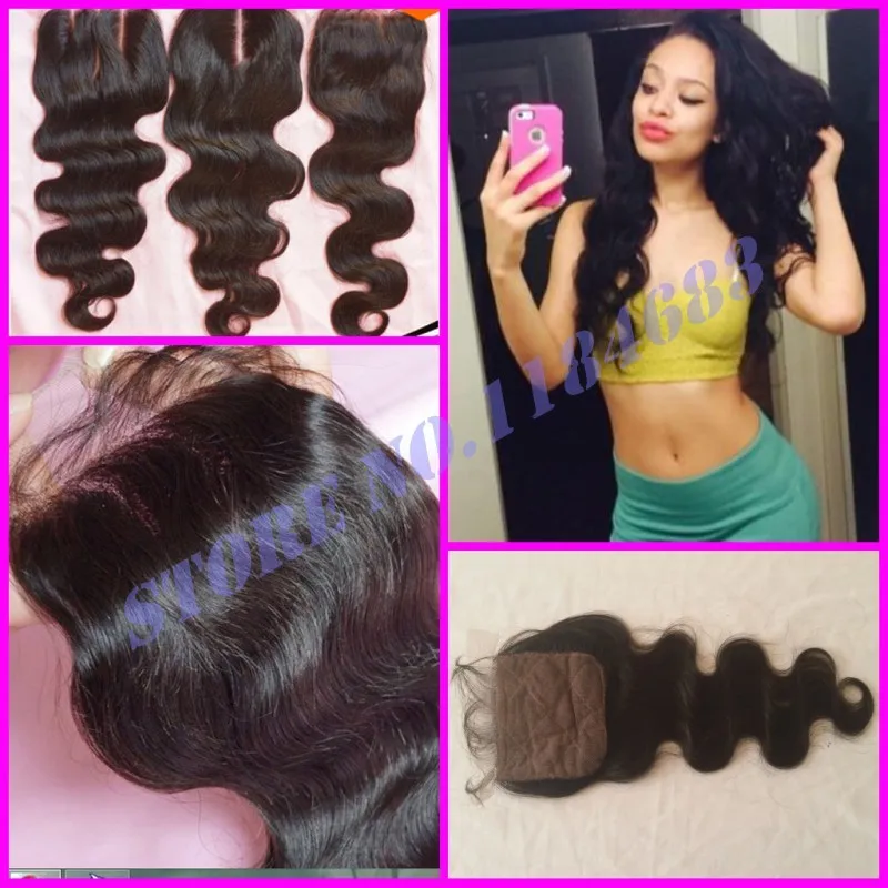 8 22inch Weave Beauty Silk Base Closure 4x4 Silk Closure Indian